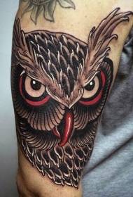 modello di tatuaggio gufo tradizionale spalla colore