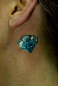 modello di tatuaggio diamante color collo ragazza