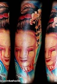 avatar de geisha asiática bonita con patrón de tatuaje de sangre y lágrimas