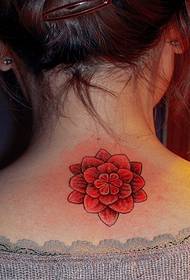 Nanchang needle tattoo show bar works: neck flower tattoo pattern