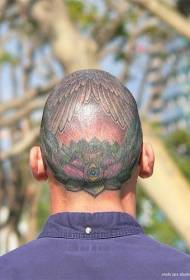 mannelijk hoofd kleur lotus stoel oog tattoo patroon