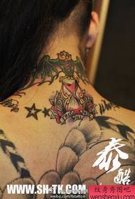 krásný přesýpací hodiny tetování vzor na zadním krku