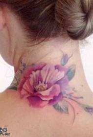 hals vacker blomma tatuering