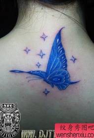 Modello di tatuaggio stella farfalla collo