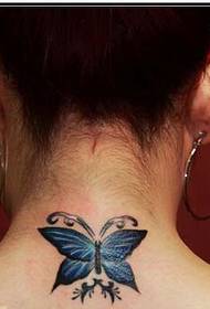 immagine del tatuaggio della farfalla di colore di bello bello collo di bellezza bella moda