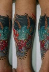 Лодыжка азиатский кран простой разноцветный рисунок татуировки