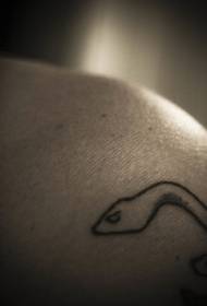 рамо едноставна Оригинална шема за тетоважа на главата змија