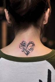 Neck Tattoo Pattern: Neck Totem Love Tattoo Pattern