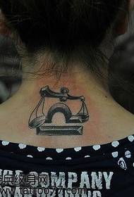beauty neck Libra tattoo pattern