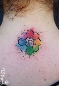 Acquerello collo un piccolo modello di tatuaggio floreale