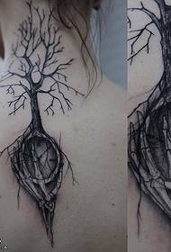 cuello viejo árbol tatuaje patrón