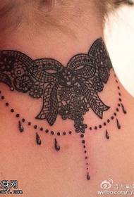 nyak gyönyörű csipke íj tetoválás minta