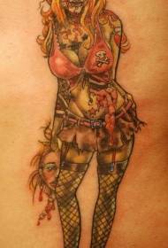 Gambar Lengan Sexy Zombie Girl Tattoo
