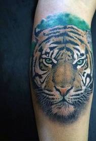 umlenze Ongokoqobo umbala we-tiger ikhanda tattoo iphethini