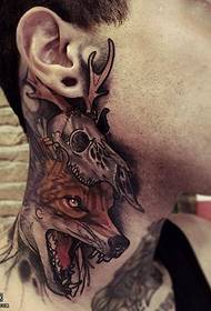 Wolverine tattoo pattern on the neck