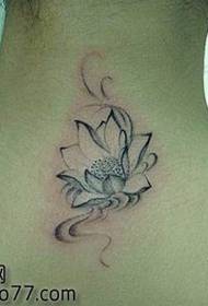 skoonheid nek swartgrys lotus tatoeëermerkpatroon
