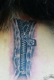 nyak tetoválás minta: nyak cipzár tetoválás minta