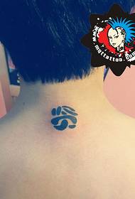 Hangzhou Moqingtang tatuiruočių šou darbai: kaklo kinų personažo tatuiruotė 33492-kaklo išvaizdos mėnulio žvaigždžių tatuiruotės modelis