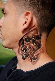 tatuaggio da prepotente per collo da uomo 32637 - modello di tatuaggio con pinzette per orecchie