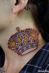 Neck Crown Tattoo Pattern