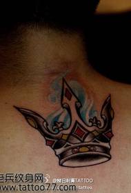 Klasika Neck Crown Tattoo-ŝablono