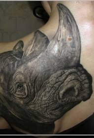 раме реалистичан реалистички стил носорог тетоважа на глави