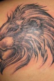 modello tatuaggio testa di leone marrone posteriore