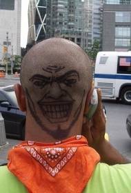 männlicher Kopf schwarz wütend Gesicht Tattoo Bild