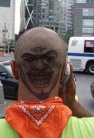 male head black angry face tattoo picture