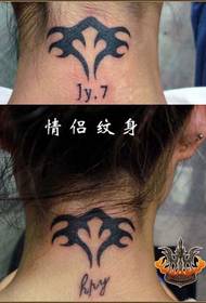 modello di tatuaggio collo coppia