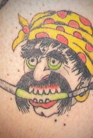 modello di tatuaggio avatar pirata asiatico di colore