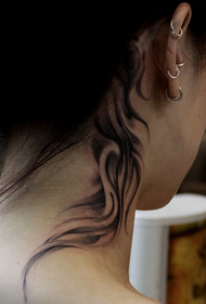 leher wanita hitam kelabu tatu alternatif corak 32565-leher Libra tatu corak