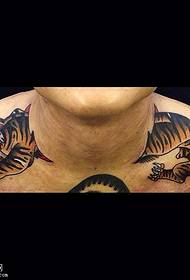 un tigru pe gât Modelul tatuajului