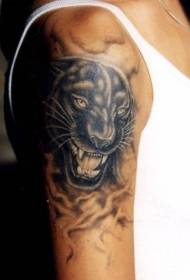 leopardo beltzaren tatuaje eredu handia