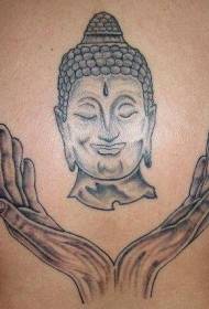 zréck an Buddha Avatar an Hand Tattoo Muster