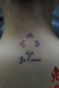 pescoço pequena cruz letra tatuagem padrão