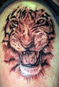 váll barna ordító tigris fej tetoválás minta