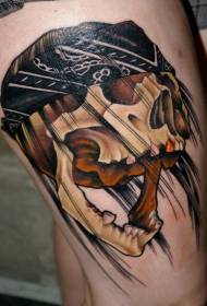 leg kuana male kūlike kiʻi kiʻi kanaka skull tattoo kiʻi