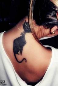 vrat mala svježa mačka tetovaža uzorak