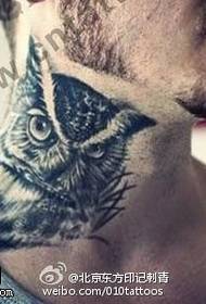 realistinen realistinen pöllö tatuointi malli