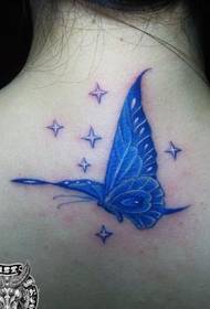 boyun kelebek yıldız dövme deseni resmi