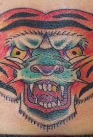 taille kleur old school tijger hoofd tattoo patroon