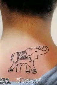 beleza pescoço fresco e adorável bebê elefante tatuagem padrão