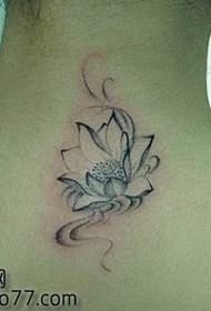 skönhet hals svartvit lotus tatuering mönster