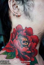 padrão de tatuagem delicada peônia flor