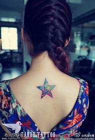 կանացի պարանոցի գույնը Starry հնգաձիգ աստղերի դաջվածքների օրինակ