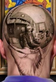 κεφάλι καφέ στυλ χάραξης παλιό μοτίβο τατουάζ άνθρωπος