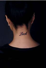 lány nyak angol tetoválás