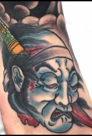jalka-aasialainen perinteinen japanilainen ensin maalattu tatuointikuvio
