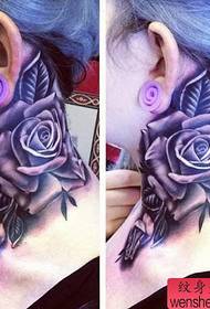 Tattoo show billede, en halsfarve steg tatovering tatovering arbejde